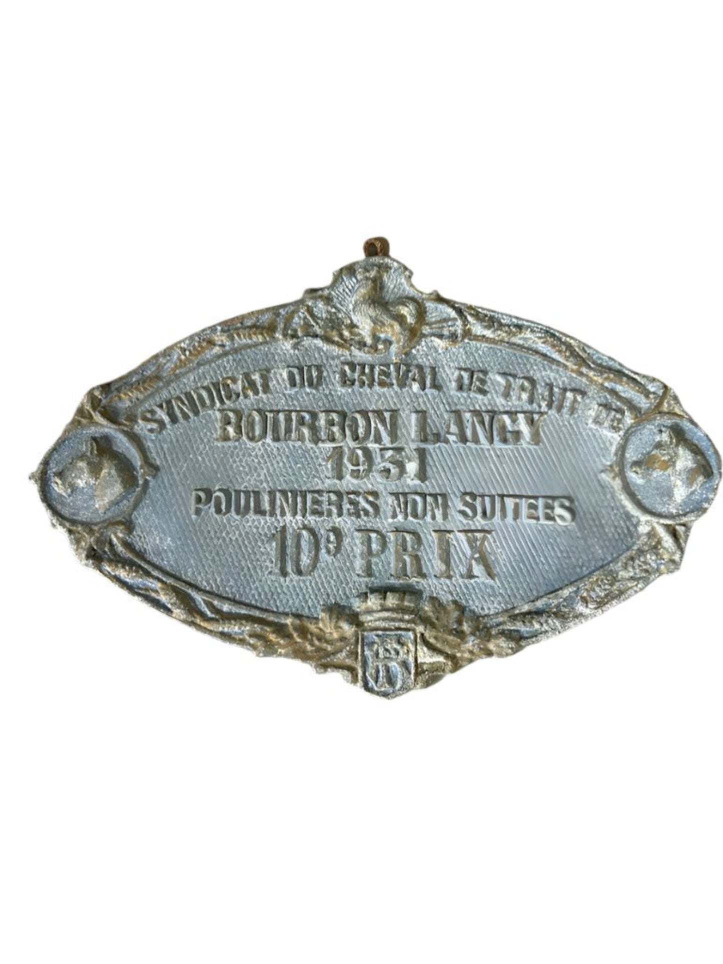 Antique French Equestriasn Prized Plaque 1931