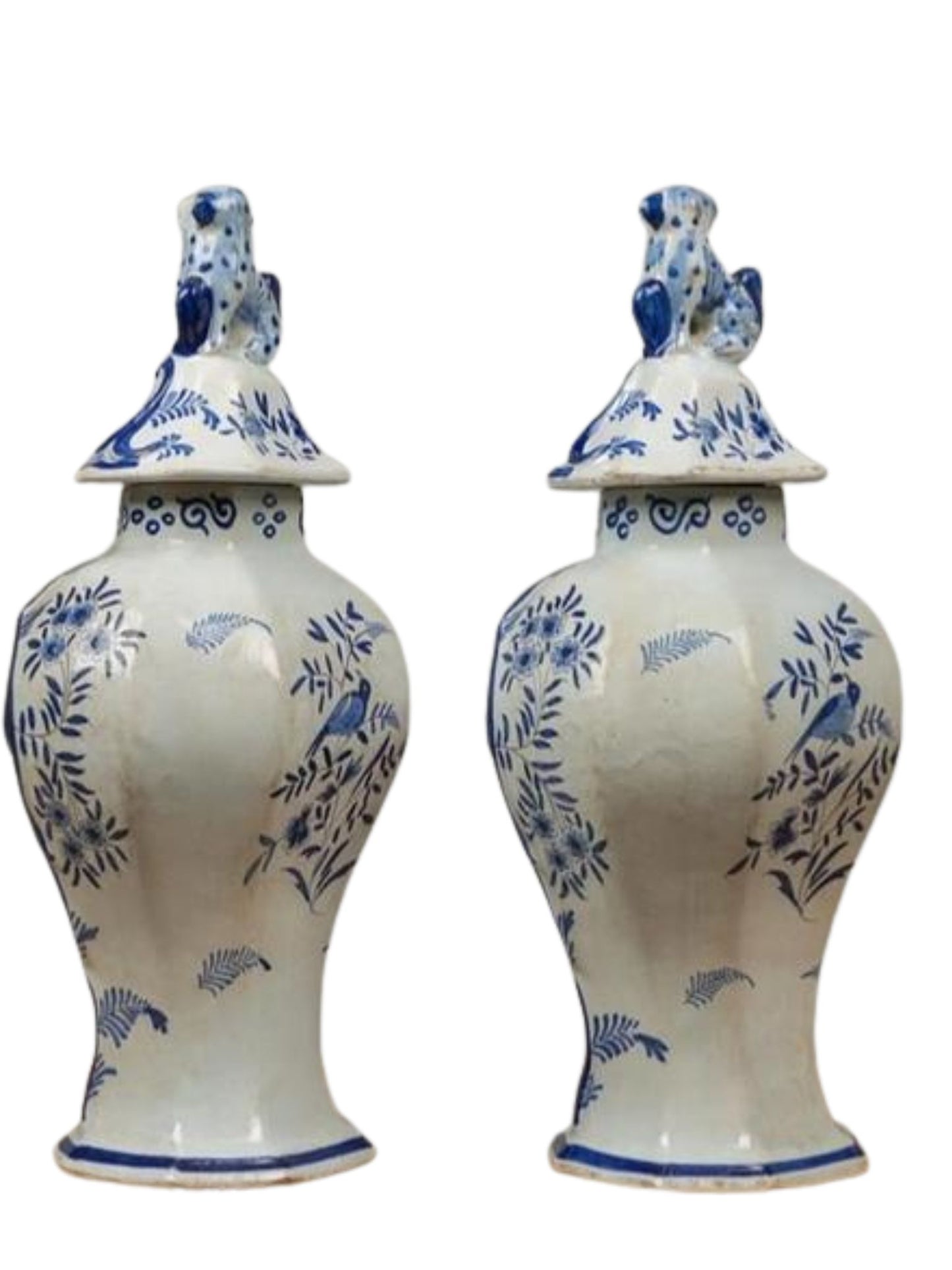 Delft style covered Vases