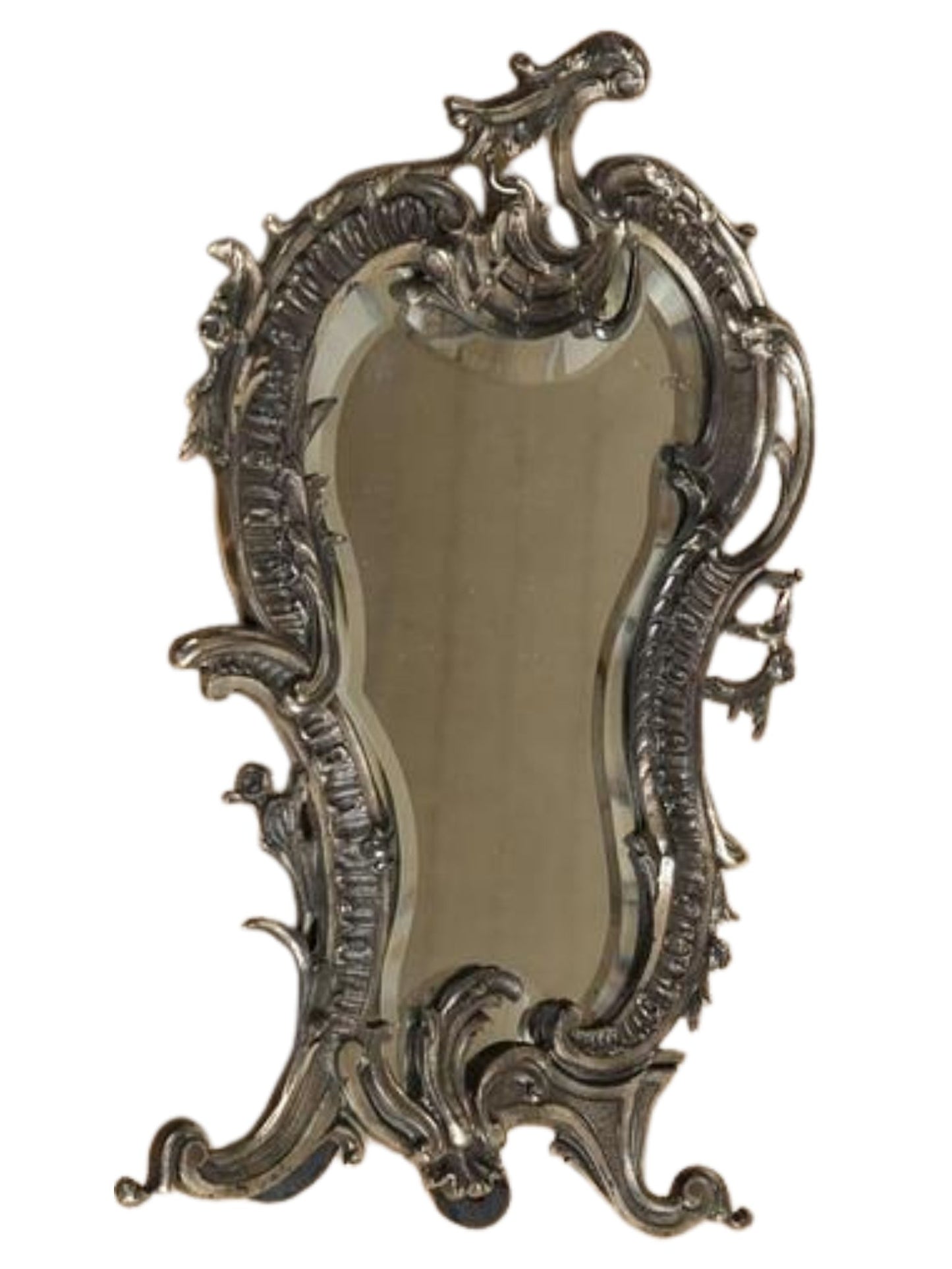 Rocaille style silvered bronze Mirror
