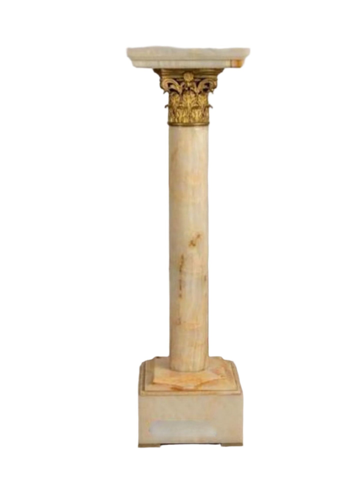 Onyx and gilt bronze column