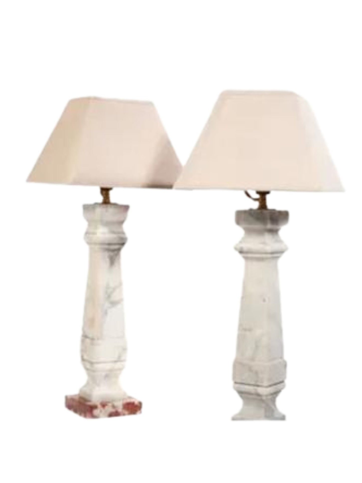 Pair of marble lamps