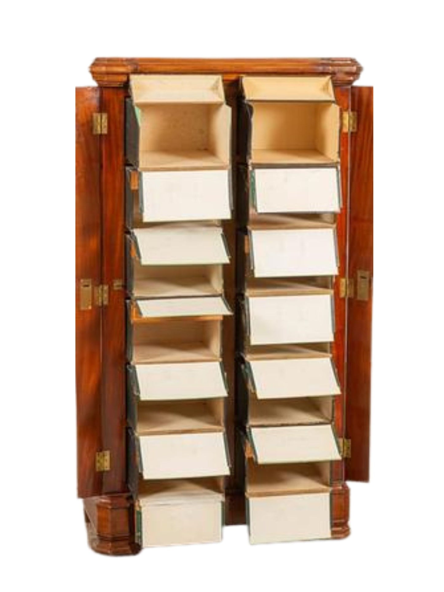 Pair of mahogany chest of drawers w. Leather drawers