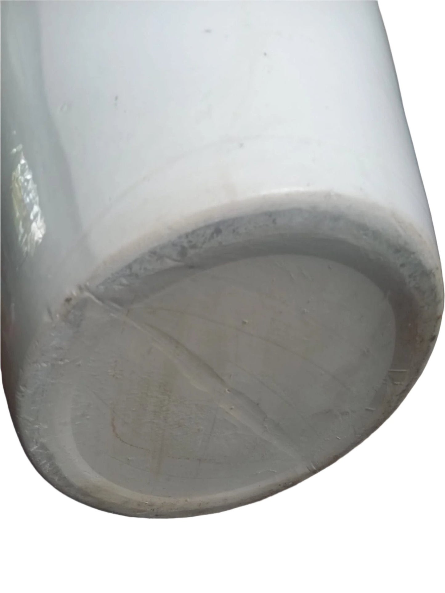 Huge white 'gris' glazed French confit pot