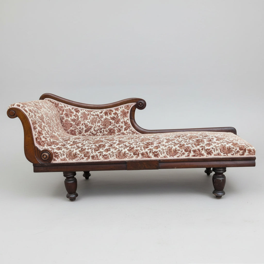 Decorative bench with floral pattern on a white background