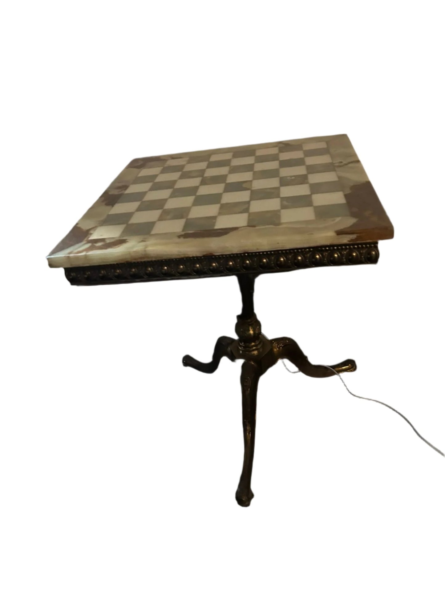 Marble & Brass Antique Chess Board