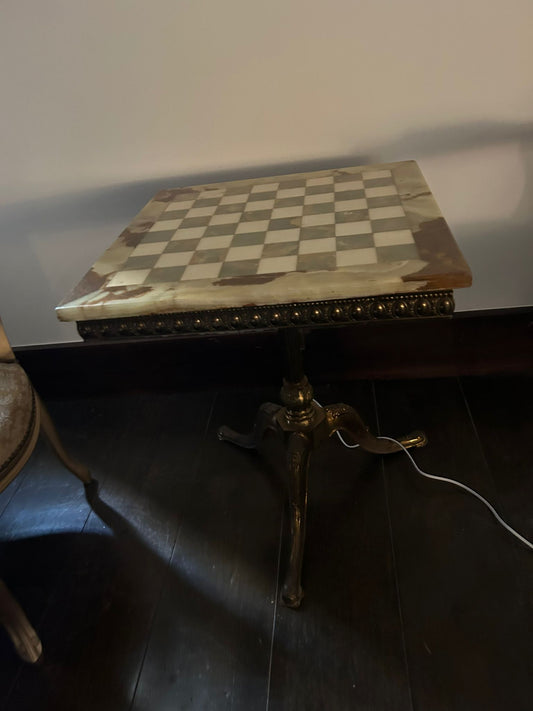 Marble & Brass Antique Chess Board