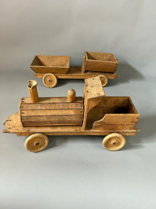 Vintage French Wooden Toy Train