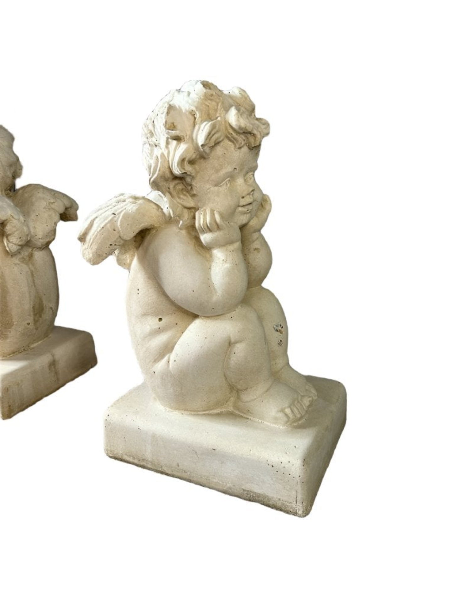 Pair of Delightful Stone Cherubs