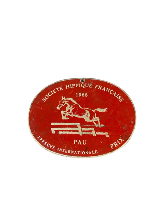 French Equestrian Prize Winning Plaque from Pau 1968