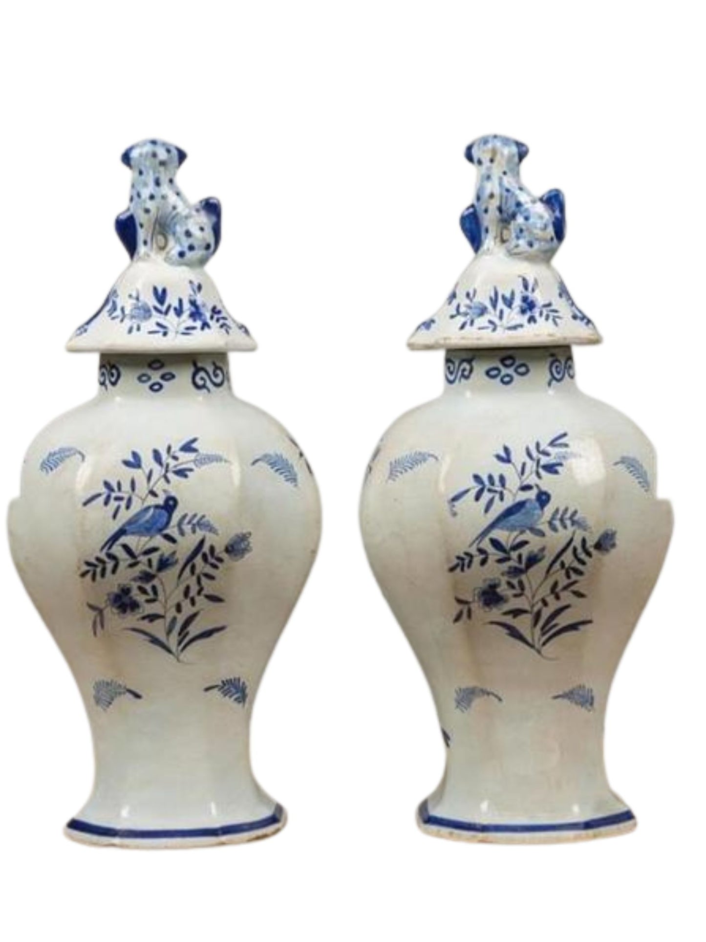 Delft style covered Vases