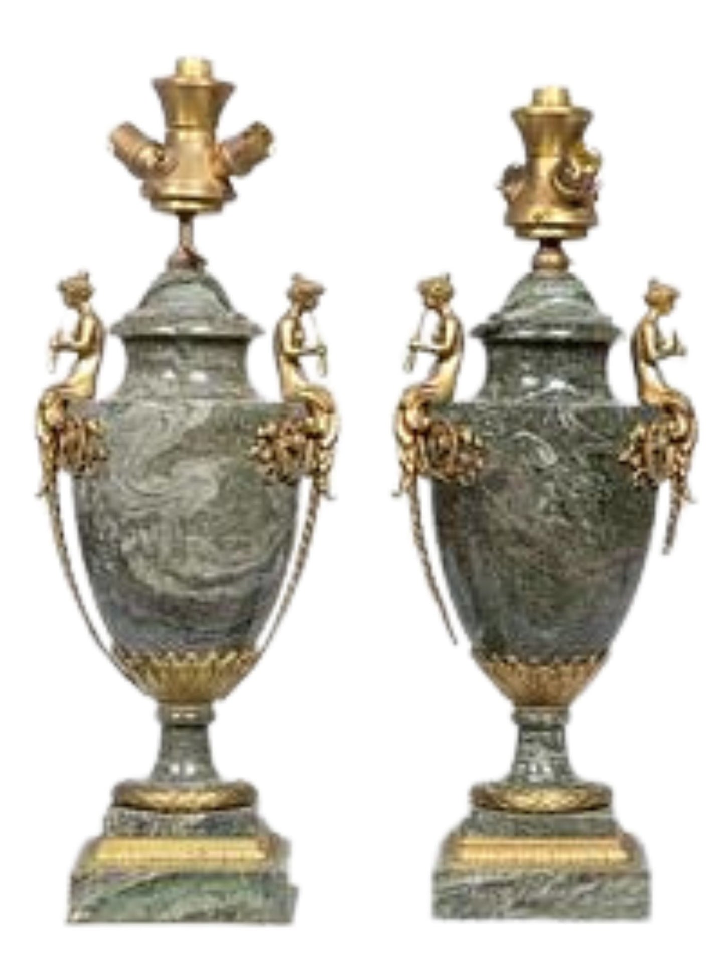 Pair of Vases mounted as Lamps