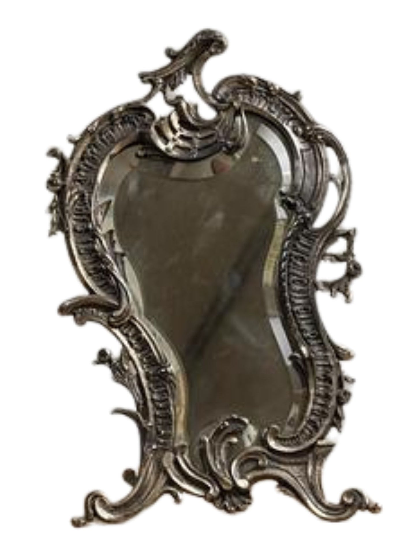 Rocaille style silvered bronze Mirror