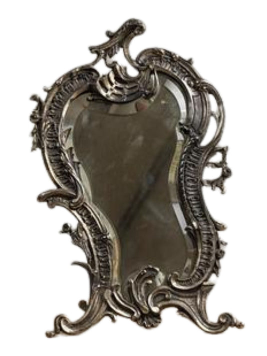 Rocaille style silvered bronze Mirror