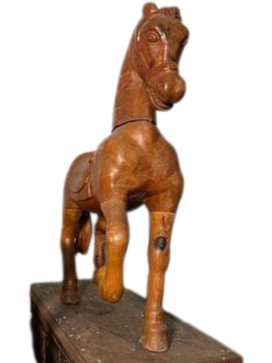 Wooden sculpture of a horse