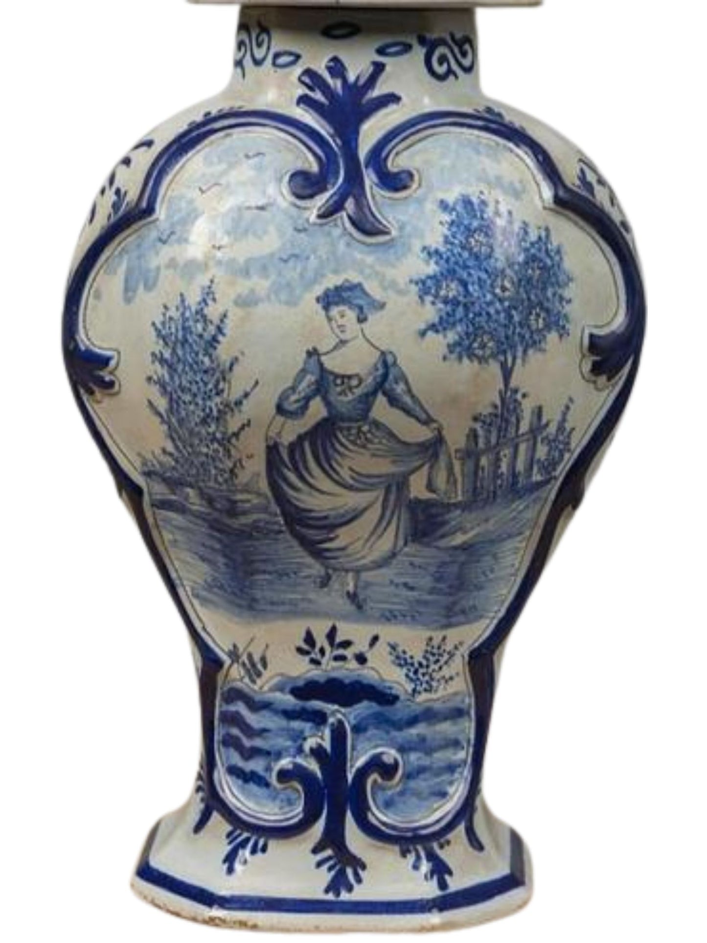 Delft style covered Vases