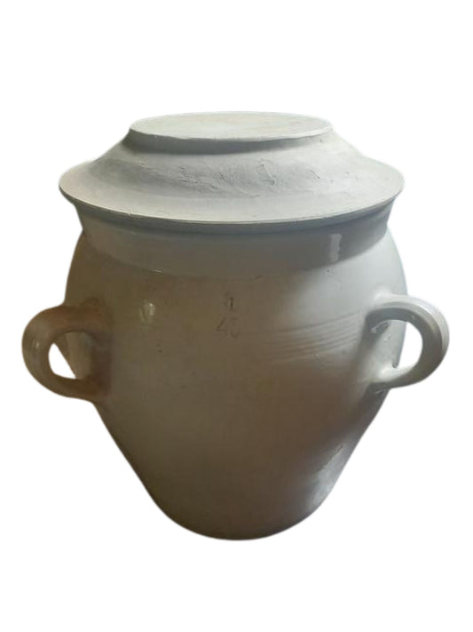 Large light grey storage pot