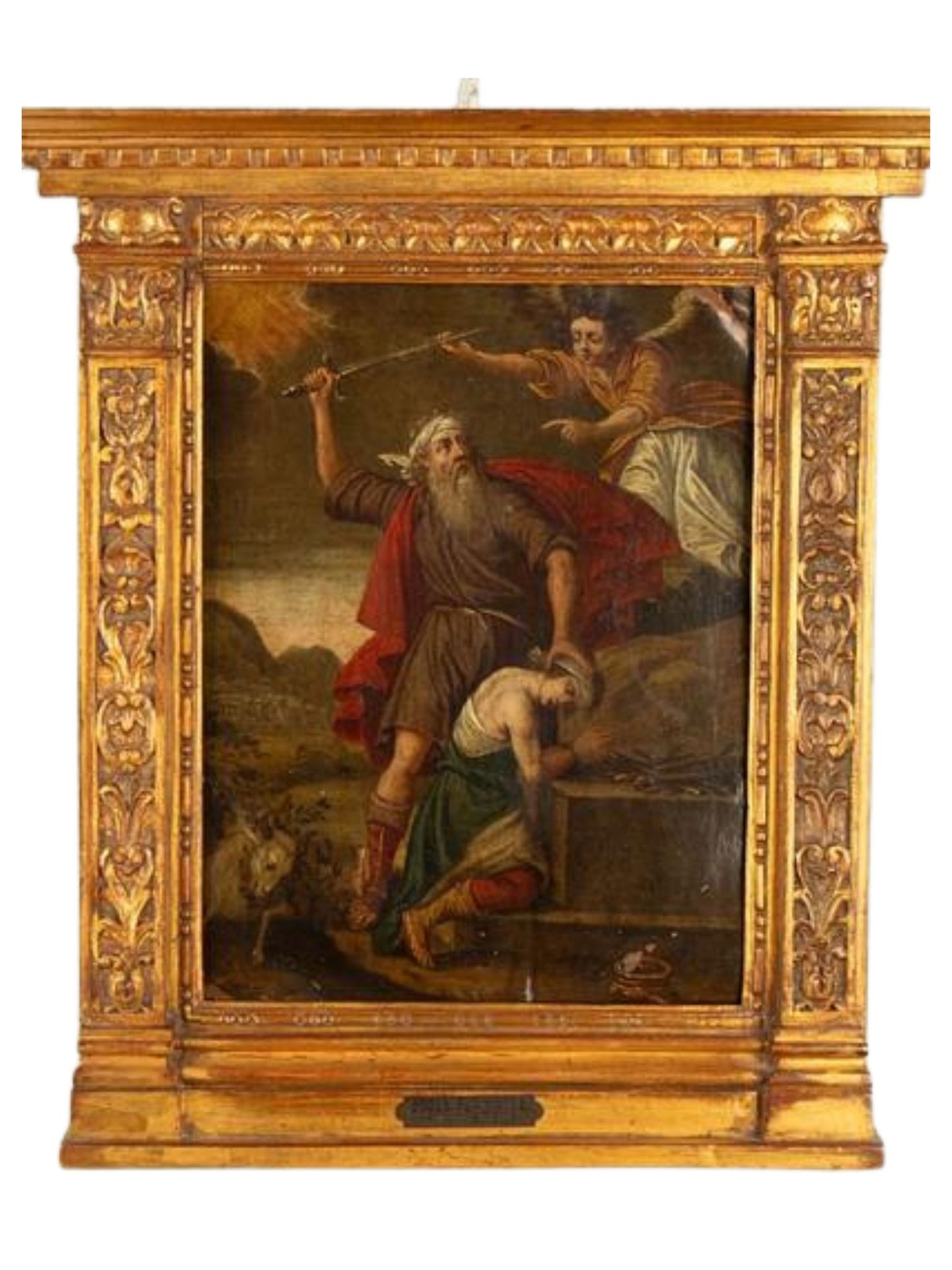 Sacrifice of Abraham painting 17th Century. 11 x9 in.