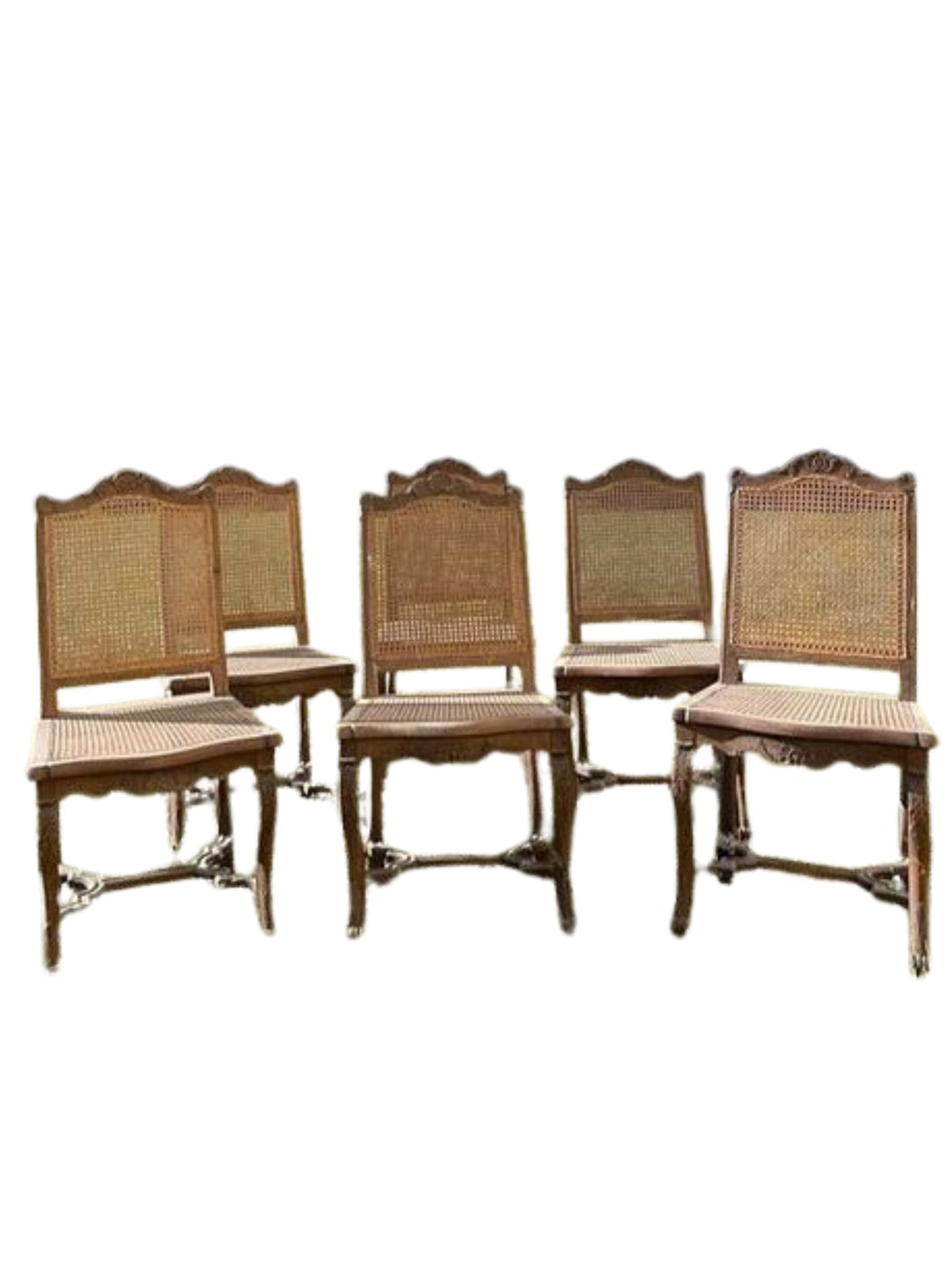 Set of 6 walnut dining chairs