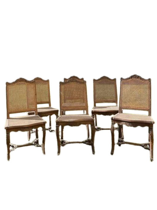 Set of 6 walnut dining chairs