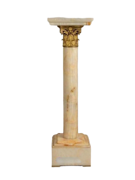 Onyx and gilt bronze column