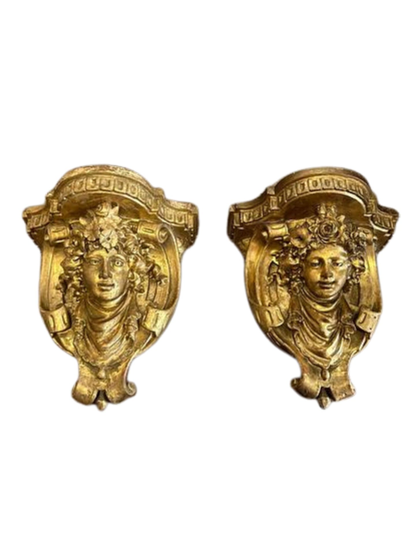 Giltwood wall consoles (n)