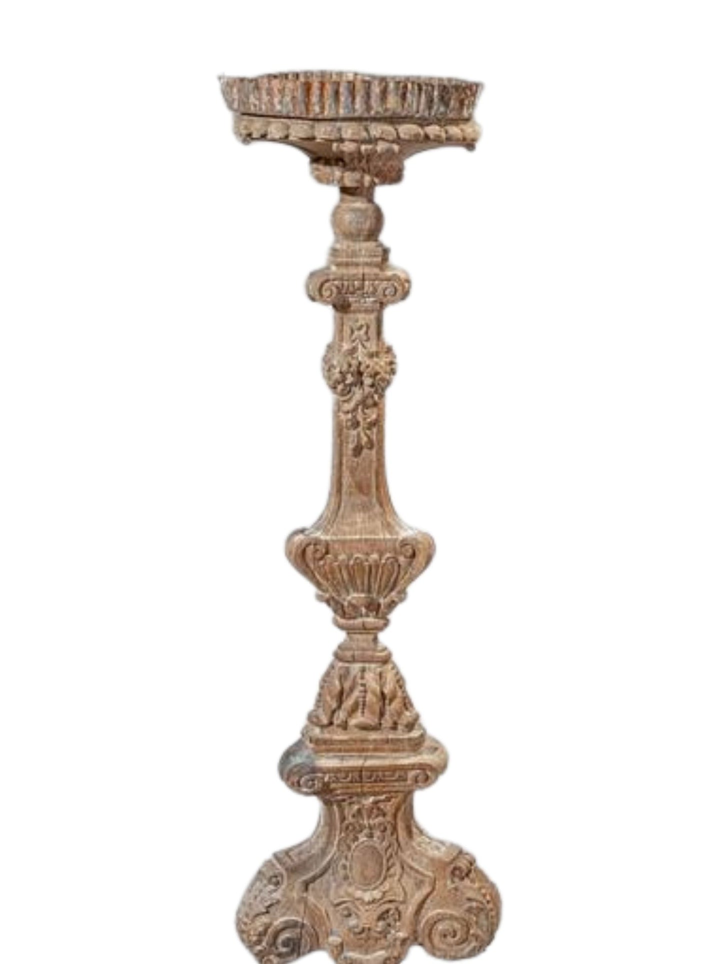 Wood carved Candle holder 17thC