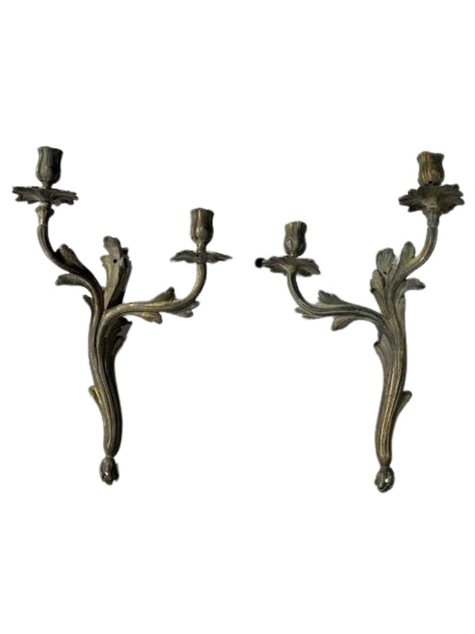 A Pair of Bronze Sconces